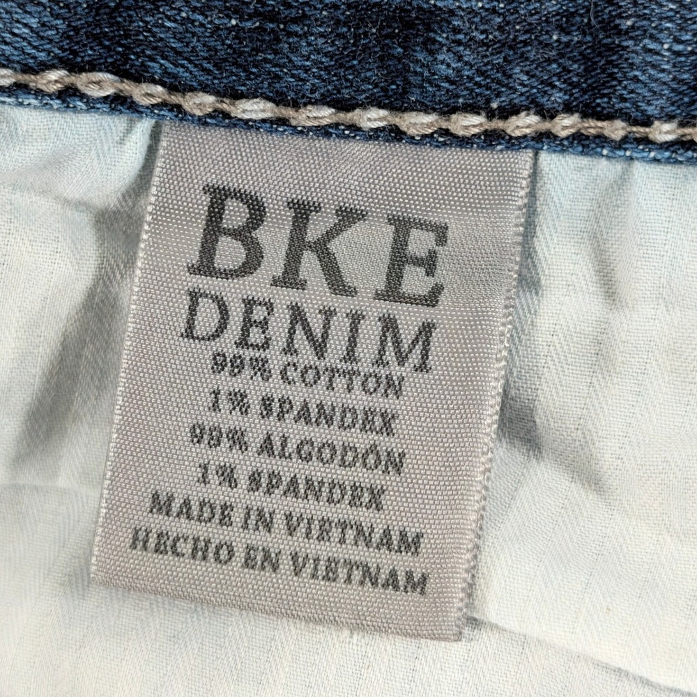 BKE Jake Straight Leg Jeans Mens 33R Medium Wash Denim Blue Contrast Stitch - Picture 10 of 16